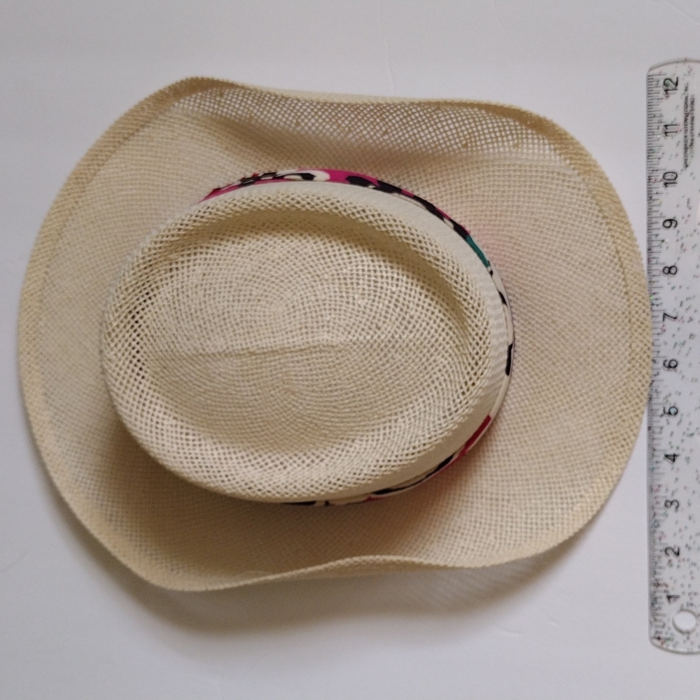 Kangol Unisex Straw Panama Hat w/ Colorful Linen Band EUC - Picture 12 of 16